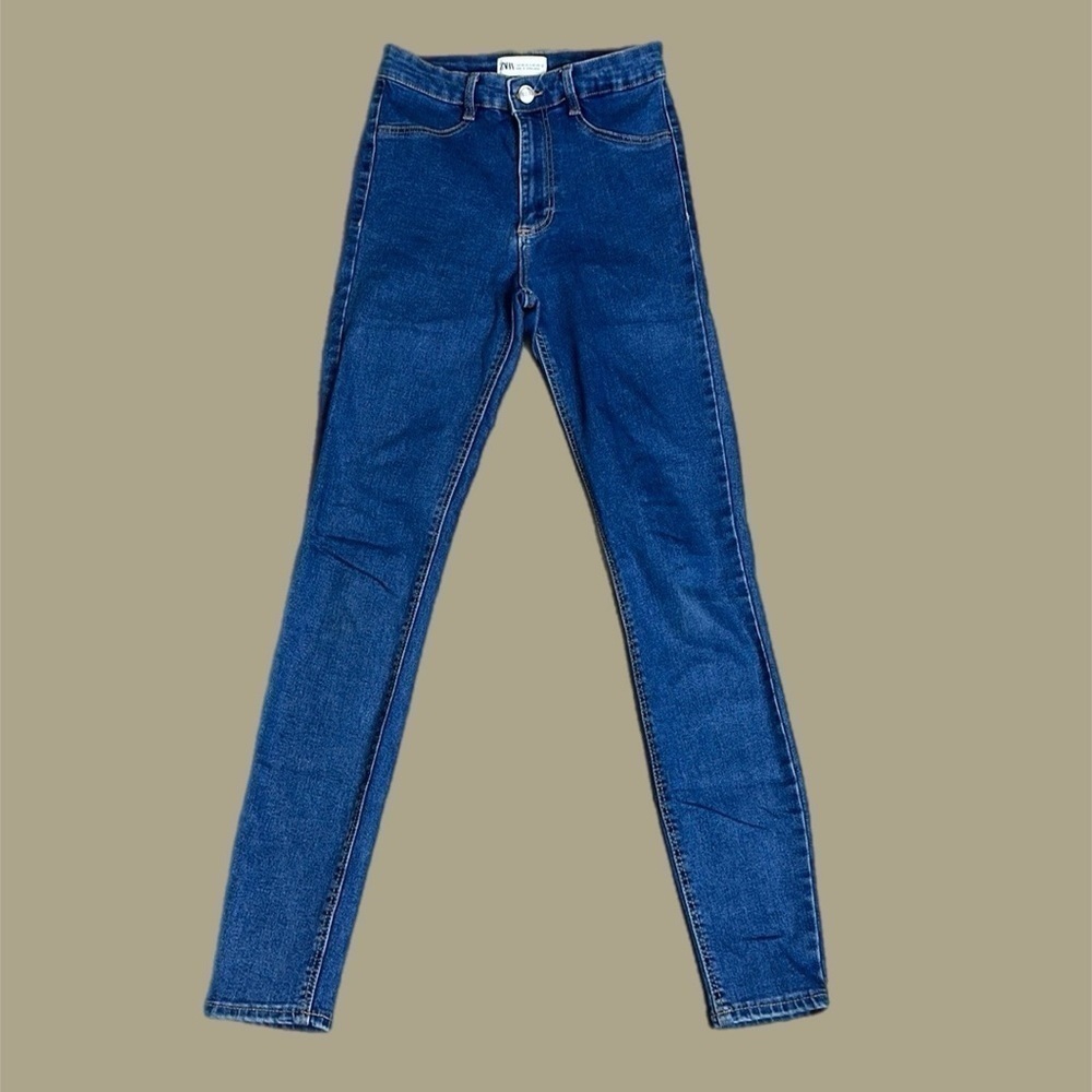 Zara Women’s High Rise Skinny Jeans Blue Women’s Sz 2